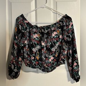 Off the Shoulder Flower Blouse